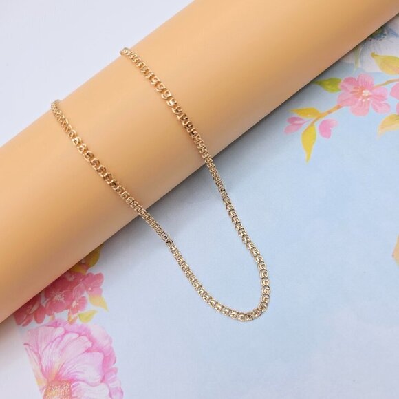 "Elegant Rose Gold Round Link Chain Necklace, 17.3 Inch Lightweight, XPNL0086 - Picture 5 of 12